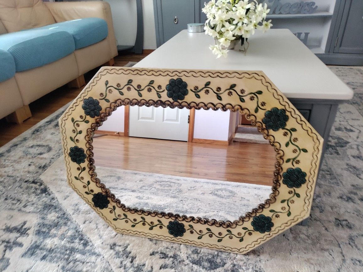 Very nice Metal Frame Wall Mirror For Sale 