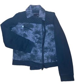 Hurley Women's Small Black and Gray Tie-Dye Zip-Up Jacket