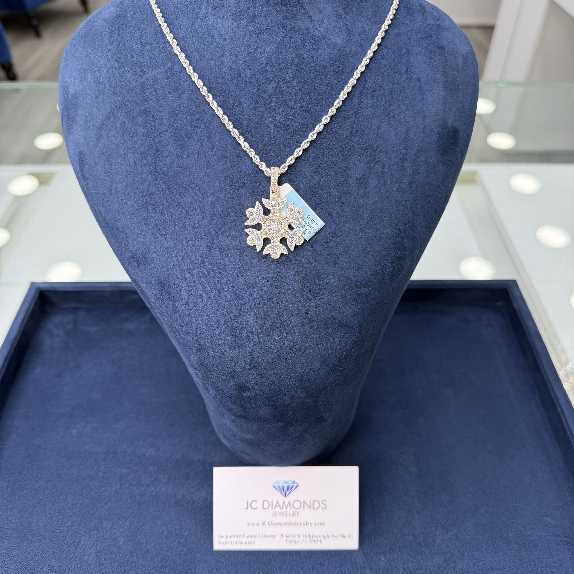 Pendant Snowflake ❄️ 10k Gold Diamonds Real