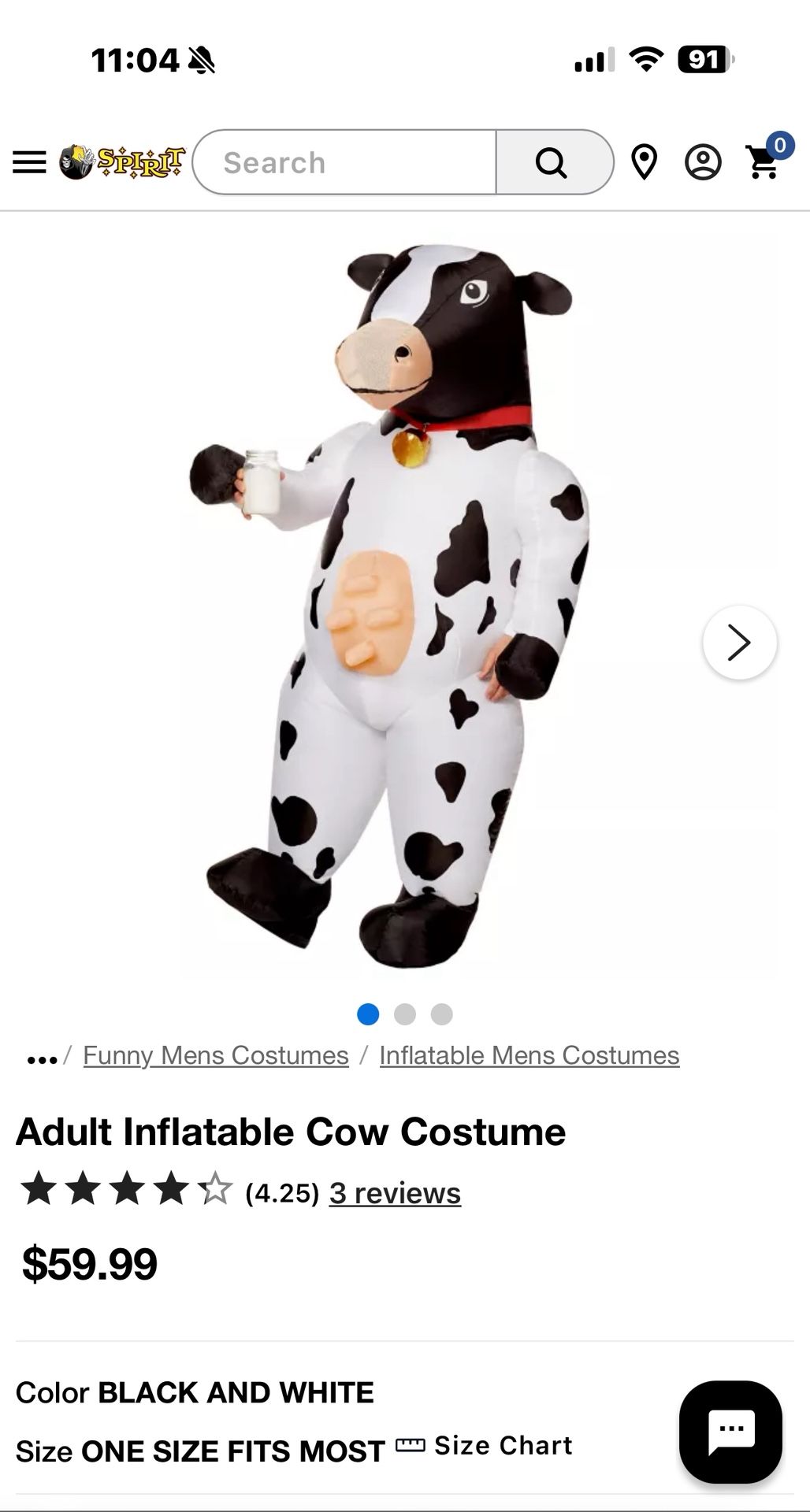 Inflatable Cow Costume