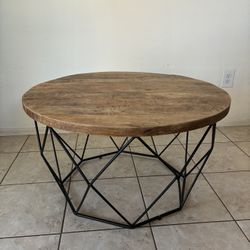 Modern Rustic Round Coffee Table