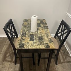 Marble High Chair Kitchen Table 
