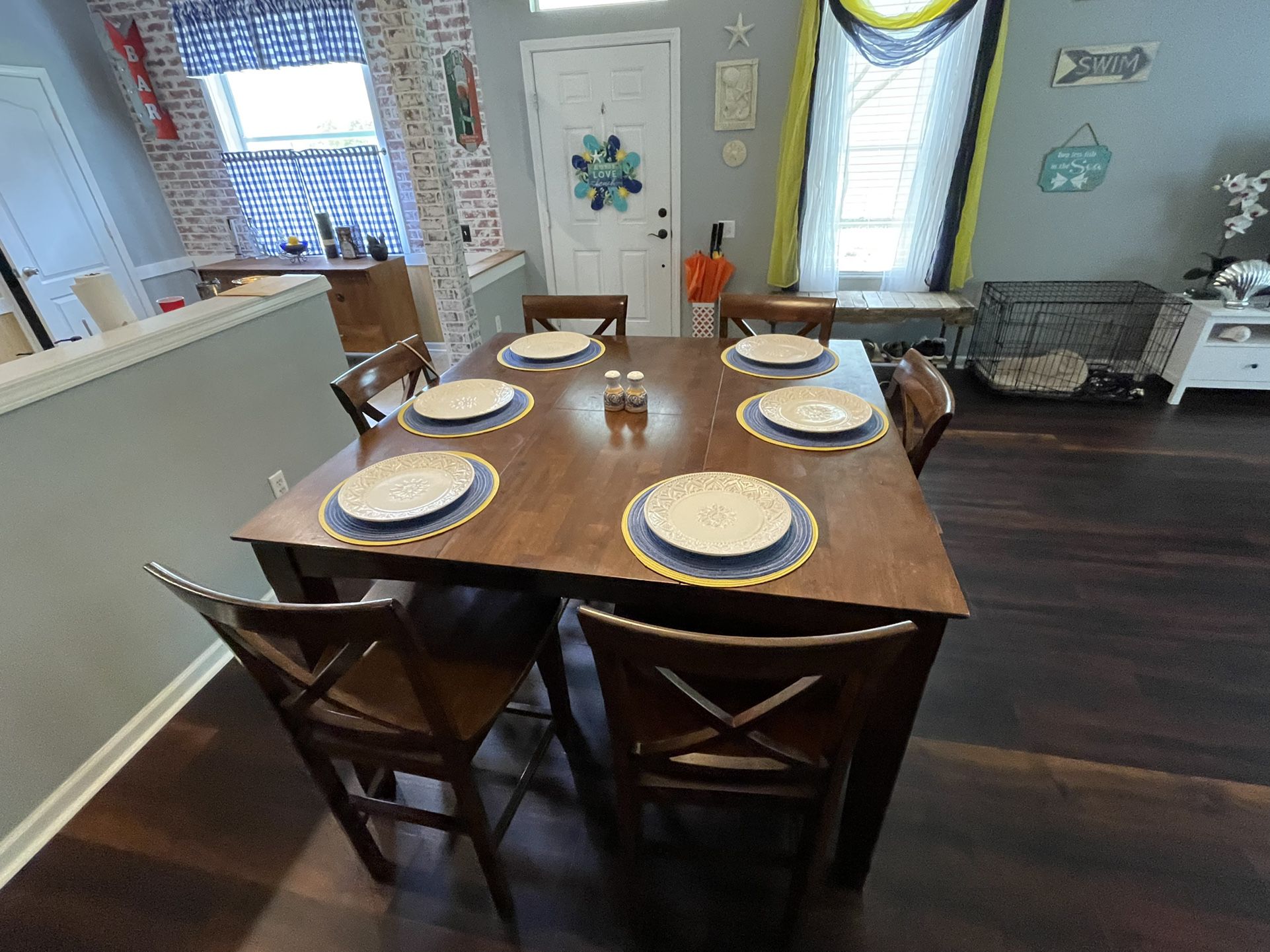 Solid Wood Table And Six Chairs