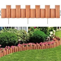 New Garden Wooden Short Fence Brown (6 Pcs )