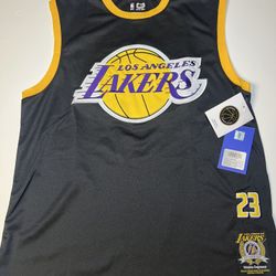 NBA- L.A. LAKERS Mens Logo Jersey, SIZE: Large ,  color: Black & Gold #23 James