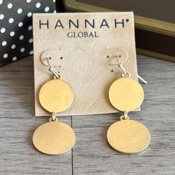 Elegant Gold Tone Dangle Earrings 