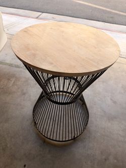 Wood and Metal Kearny Accent Table