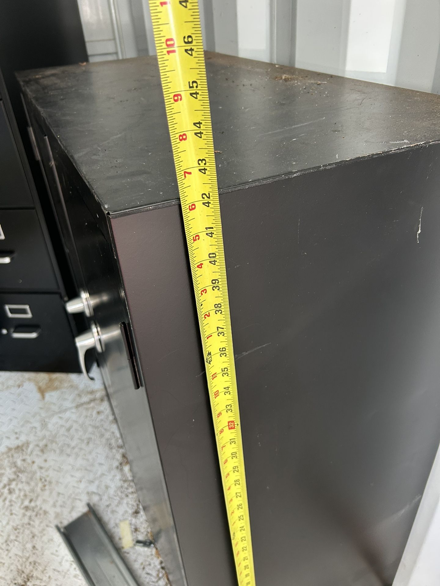 Metal Cabinet Dimensions Are Attached To Photos