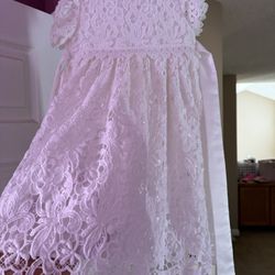 White Baptism Dress Size 12 Months 