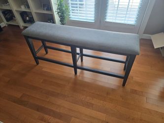 ​Gray Upholstered Counter-Height Bench