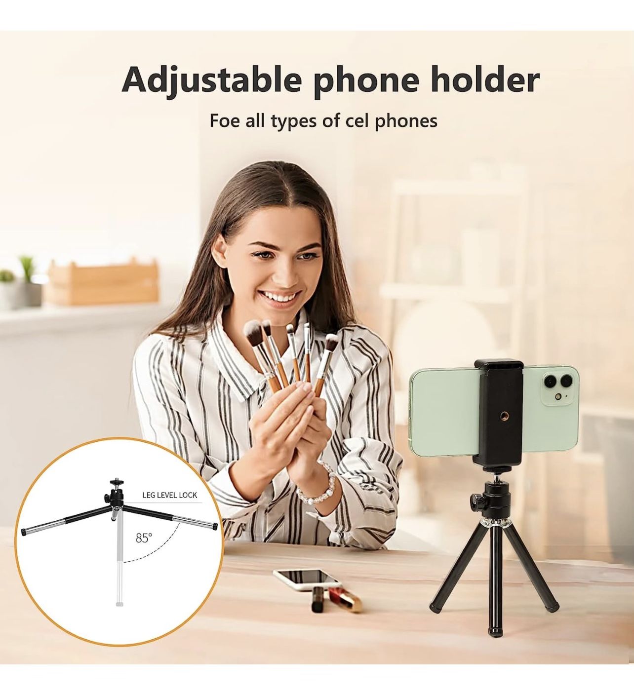BRAND NEW Lightweight Mini Webcam Tripod for Smartphone, Logitech Webcam C920 C922 Small Camera Desk Tripod Mount Adjustable Angle & Height
