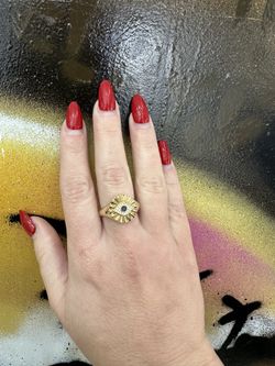 14k NAT DIAMOND EYE RING