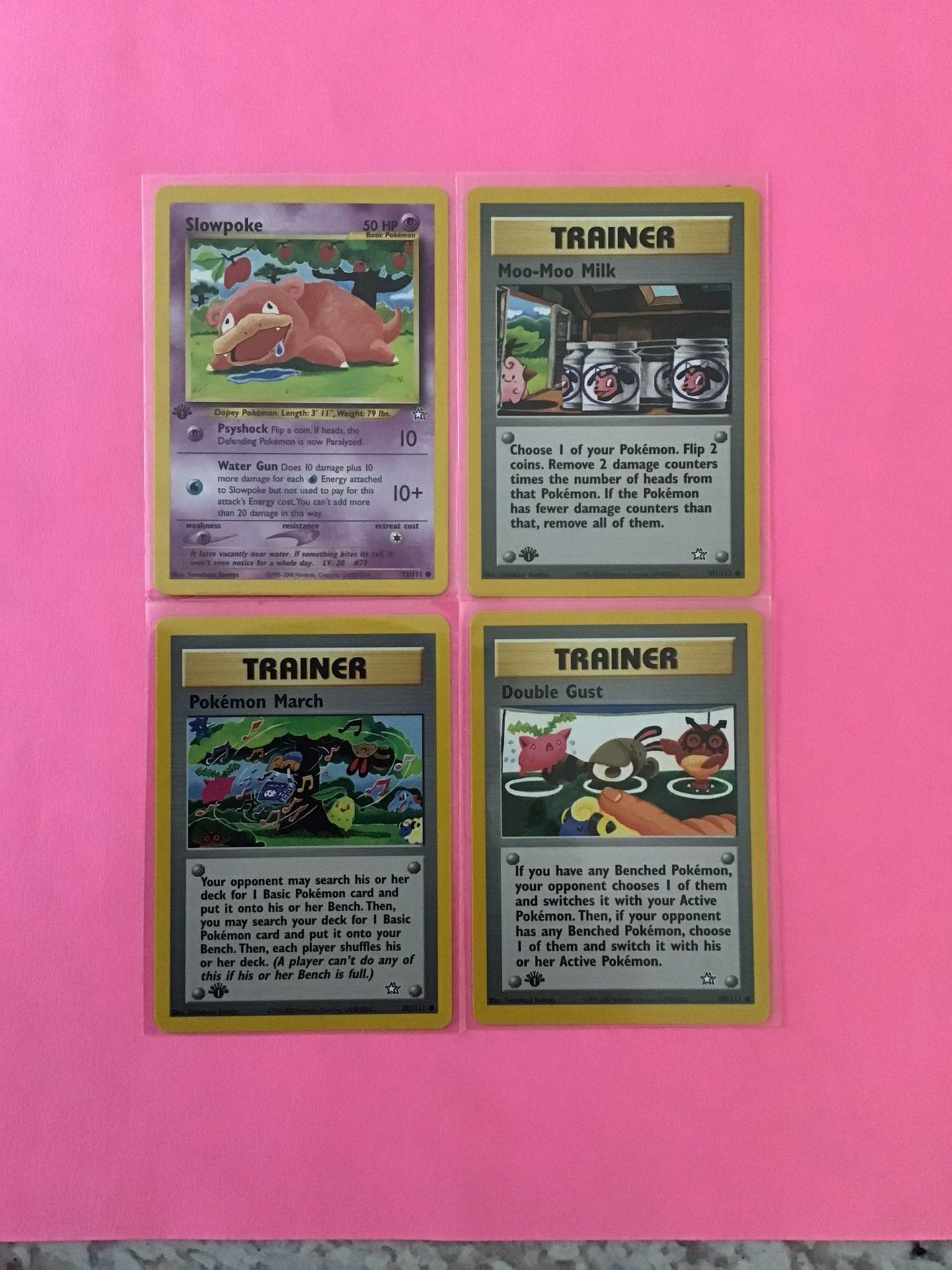 1st Edition Neo Genesis Pokemon Cards illustrated by Tomokazu Komiya