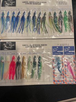 Vinyl Artificial Squid Color Fishing Lure Display