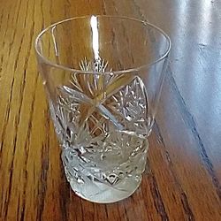 Crystal vodka 2 oz shot glass 2” diameter x 2.5” high--