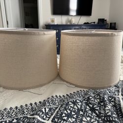 Brand New Set of 2 Drum Linen lampshade