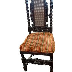 English Tudor Antique Barley Twist chair  

