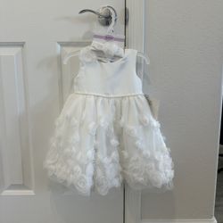 Blueberi Boulevard White Infant/Toddler Dress - New! Size 18 Mos.