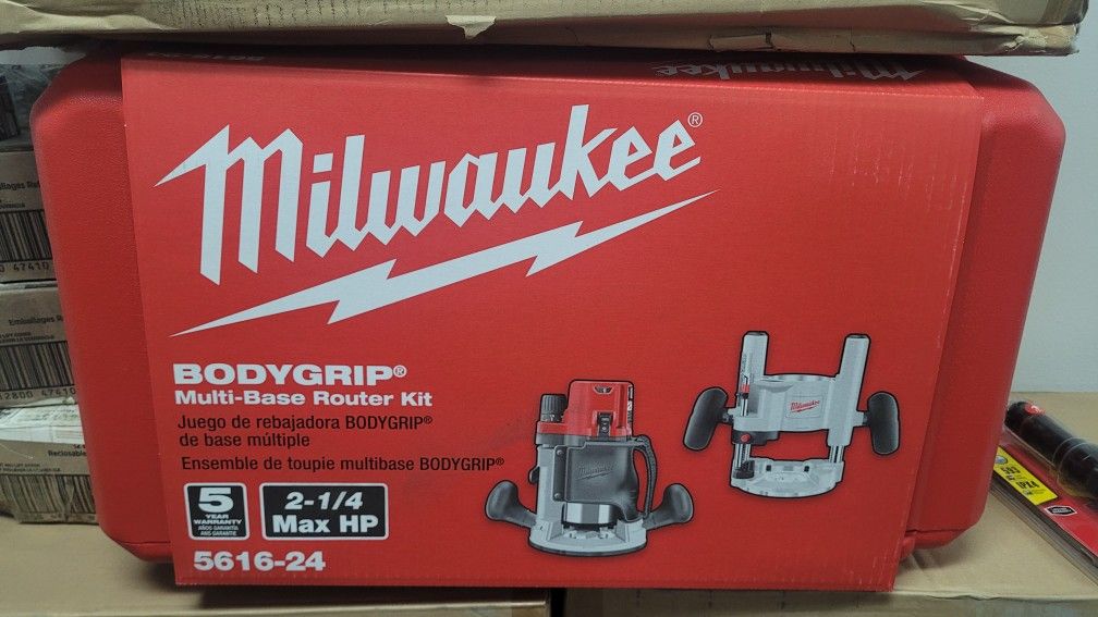 Milwaukee 2-1/4 Max Horsepower EVS Multi-Base Router Kit With Plunge Base  And Bodygrip Fixed Base for Sale in Richardson, TX OfferUp