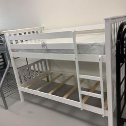 Brand New twin bunk beds white wood !