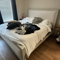 Sinclair Pebble Eastern King Bed Frame Living Spaces