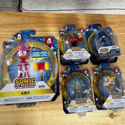 Sonic Jakks Figures, Amy, Dr Eggman, Tails, And Silver