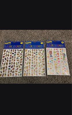 Lot of 3 Packs of Animal & Fashion Laser Stickers