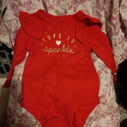Pretty Red Onesie With White Pants With Tutu With Sparkling Hearts