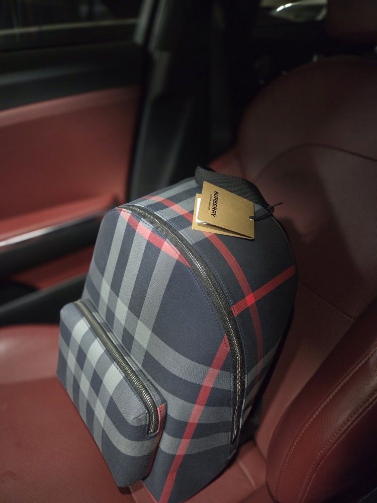 Burberry Jeff Check Navy/Grey Backpack
