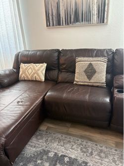 Leather sectional