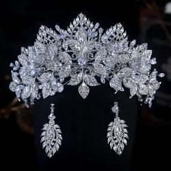 YUSIWOAL double layer bridal crown