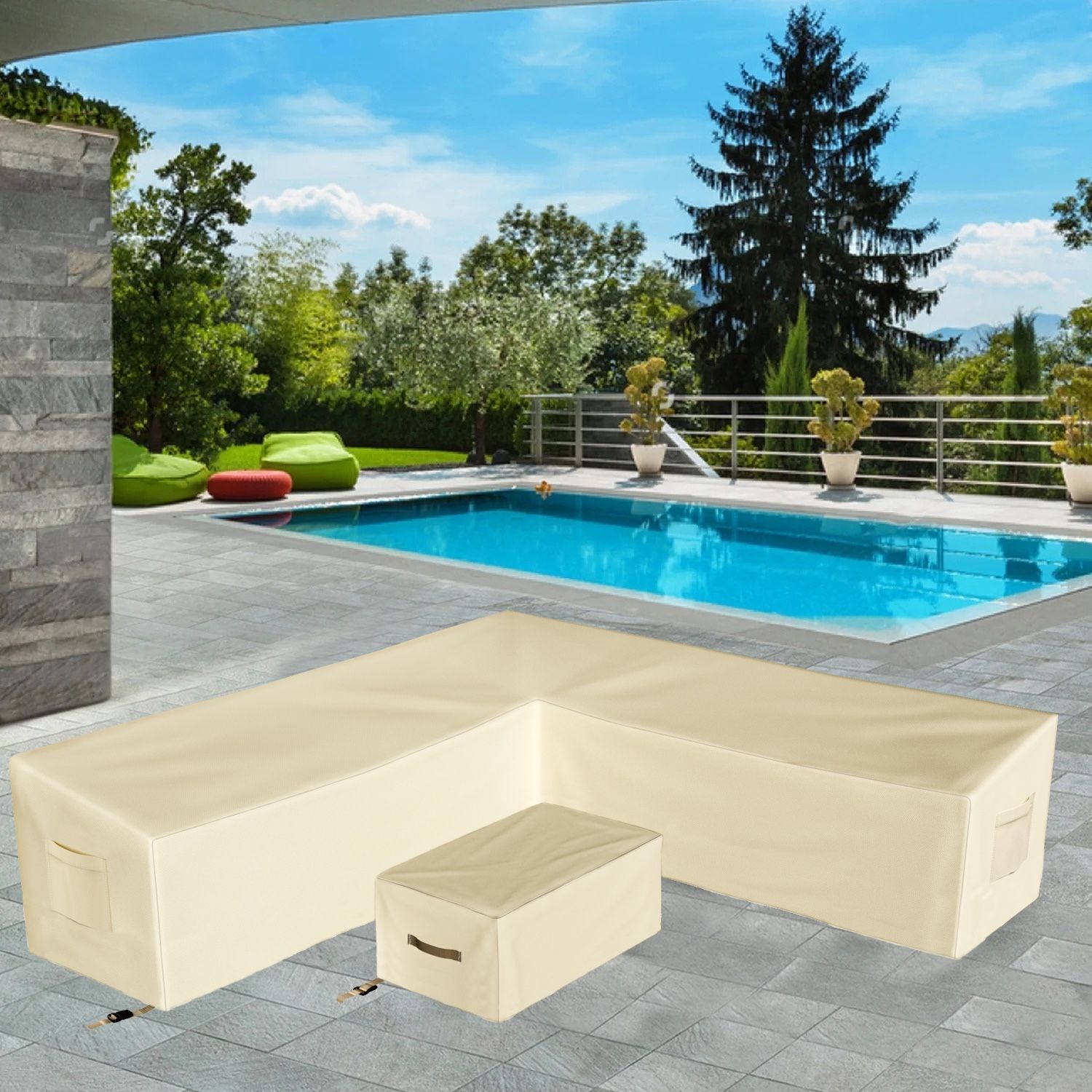 L Shape Outdoor Furniture Cover Custom Fit For Baner Garden Set (OPEN BOX)