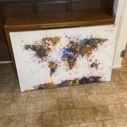 Paint Splashes World Map by Michael Tompsett