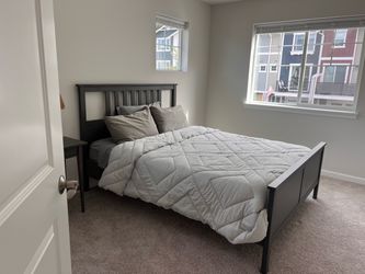 Queen bed frame and mattress