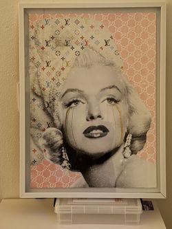 Oliver Gal Marilyn Monroe Pop Art Framed Print 24"x32" — Gold Foil Tears — Gucci LV Designer Wall Art