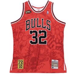 Chicago Bulls NBA Finals Mitchell & Ness 72-10 Red Jersey