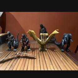 Toy Figure Godzillas/ For All Is $110/ If There Is A Certain Figure You Want It Is $ 30 Each/ And The Big Godzilla For $40