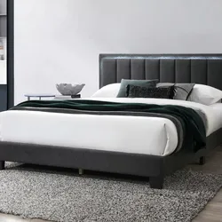 Queen Grey Led Platform Bed With Ortho Mattress Included!!