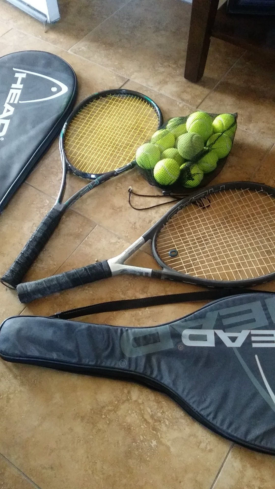 Titanium tennis rackets and balls