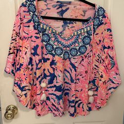 Lilly Pulitzer Britta Tunic Swirling Seadream Top Size XXS/XS