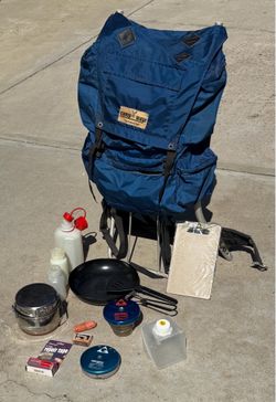 Camp Ways “Packmaster” Backpack and camping gear
