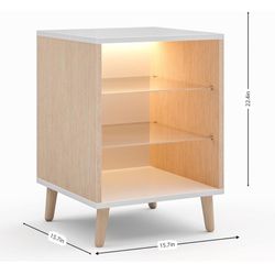 4.4 4.4 out of 5 stars (15) End Table LED Small Side Table with 2 Glass Shelves LED Farmhouse Bedside Table with Storage for Living Room, Bedroom and 
