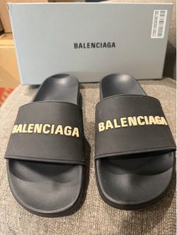 Balenciaga Logo Slide Sandals Size 41E