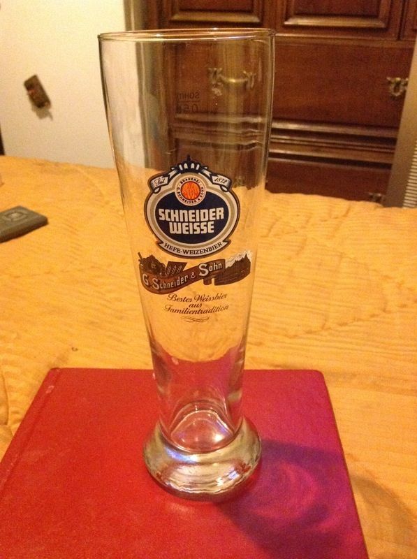Schneider weisse german beer glass
