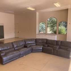Leather Sectional With Power Recline