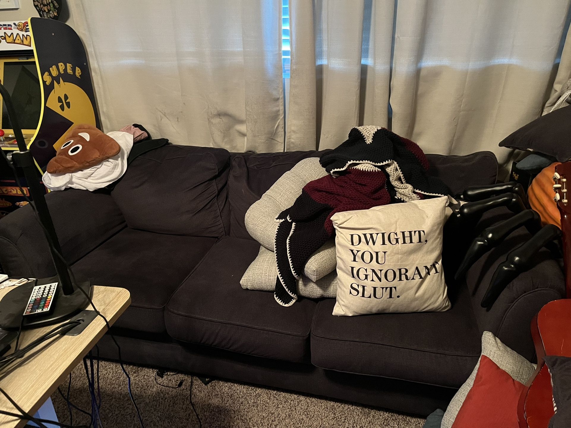 Dark Grey Microfiber Couch