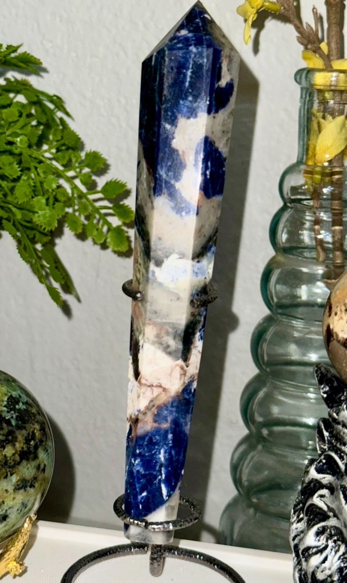 Large Sodalite Tower On Stand