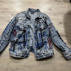 Belenciaga Graffiti Denim Jacket