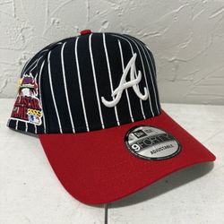 MLB New Era Atlanta Braves Navy Blue Red Pin Stripes 2000 All Star Game Patch 9forty SnapBack Hats 