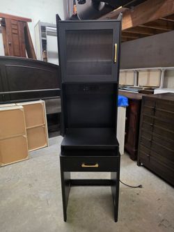 Modern Black Makeup Table / Vanity Desk with Mirror